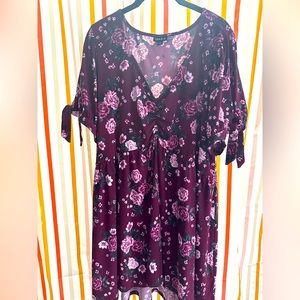 Torrid red floral tunic size 3